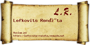 Lefkovits Renáta névjegykártya